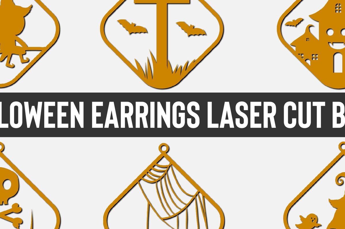 Σετ των 3 Intra απο ξύλο plywood 3mm-4mm πάχος - Πακέτο κοπής με λέιζερ αποκριάτικων σκουλαρίκια 4 Δίασταση 3x3 cm INTRAFABR-75155551