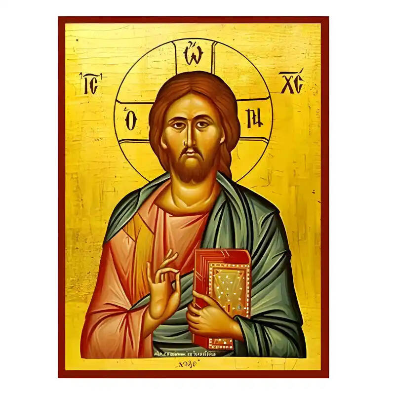 Σετ των 2 Εικόνα Ορθοδοξίας με περίγραμμα χρυσό σε ξύλο Φλαμουρίας  με  βάση Εικόνα Χριστός Ευλογών Χειροποίητη Ελληνορθόδοξη , Κρεμαστή πλάκα βυζαντινής τέχνης, χριστιανική τέχνη Διάσταση 10x7 cm (3,9 x 2,8 ίντσες) INTRAEK-670778