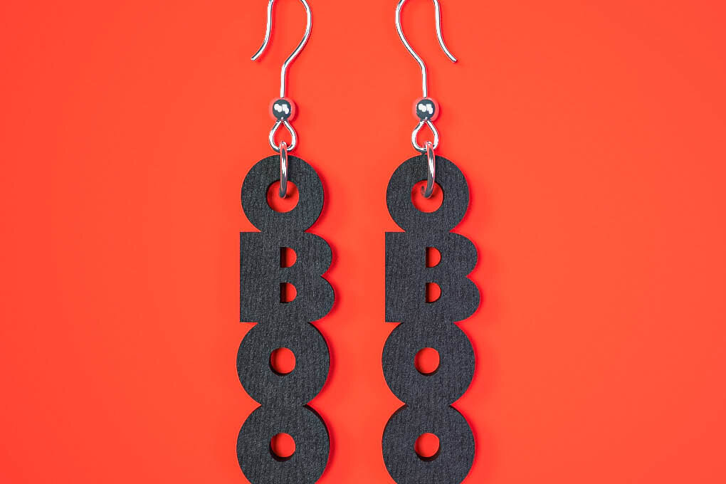 Σετ των 3 Intra απο ξύλο plywood 3mm-4mm πάχος - Αποκριάτικα σκουλαρίκια Laser Cut  Δίασταση 3x3 cm INTRAFABR-75894517