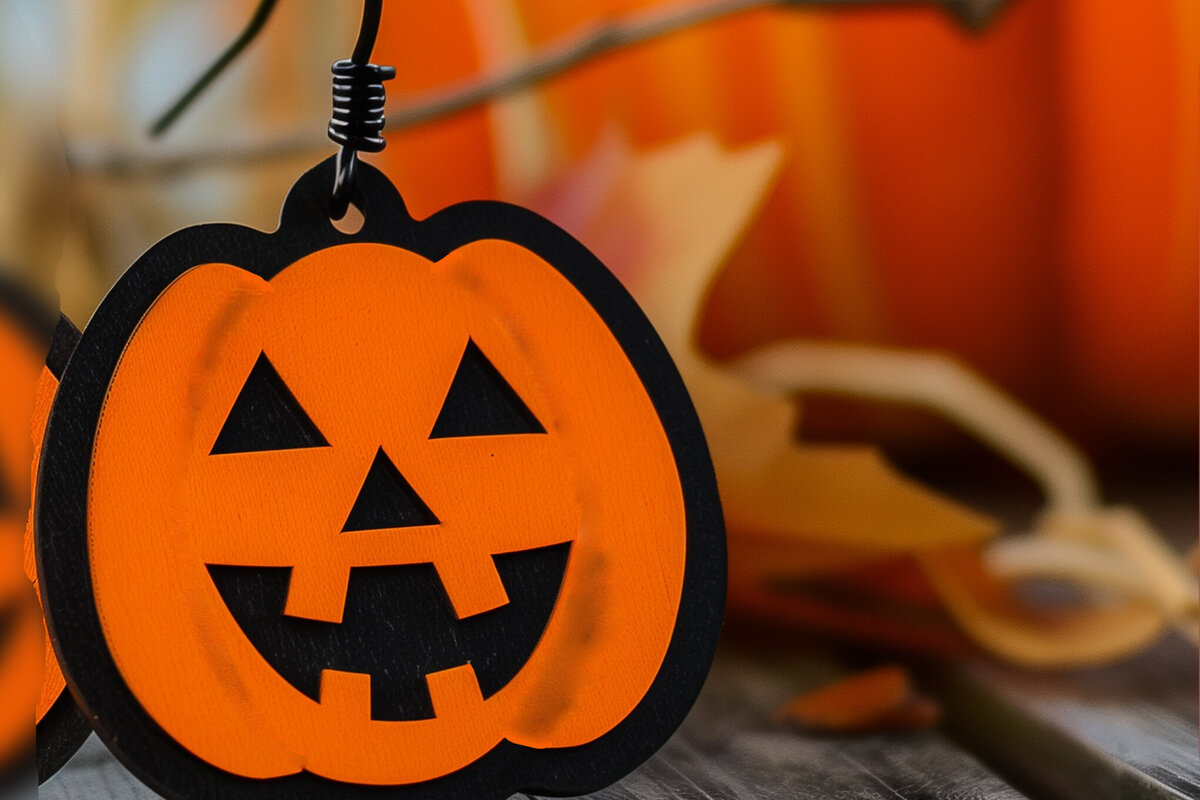 Σετ των 3 Intra απο ξύλο plywood 3mm-4mm πάχος - Αποκριάτικα Σκουλαρίκια  Cut  Δίασταση 3x3 cm INTRAFABR-100920907