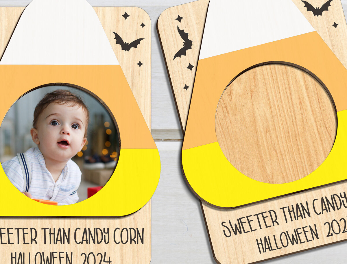 Σετ των 2 Intra απο ξύλο plywood 3mm-4mm πάχος - Κορνίζα φωτογραφιών μαγνήτης ψυγείου αποκριών  Δίασταση 20x25 cm INTRAFABR-101833603