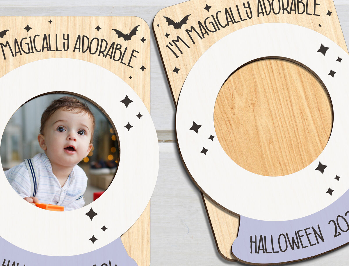 Σετ των 2 Intra απο ξύλο plywood 3mm-4mm πάχος - Κορνίζα φωτογραφιών μαγνήτης ψυγείου αποκριών  Δίασταση 20x25 cm INTRAFABR-101833364