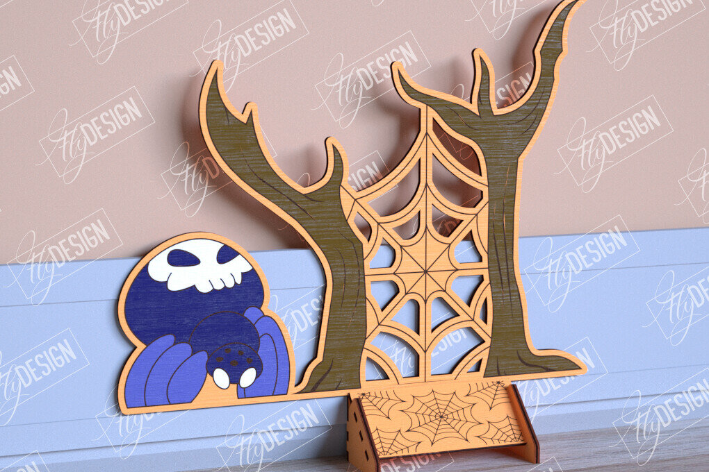 Σετ των 2 Intra απο ξύλο plywood 3mm-4mm πάχος - Halloween Garden Door | Στοιχειωμένο Σπίτι Δίασταση 15x15 cm INTRAFABR-104181145