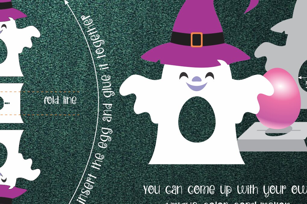 Σετ των 2 Intra απο ξύλο plywood 3mm-4mm πάχος - Πρότυπο  για το Halloween Ghost Egg Holder Δίασταση 15x15 cm INTRAFABR-15400243