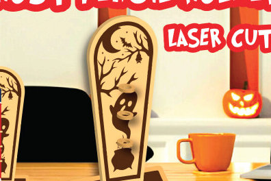 Intra απο ξύλο plywood 3mm-4mm πάχος - Μολυβοθήκη Halloween Ghost Δίασταση 15x15 cm INTRAFABR-104372974