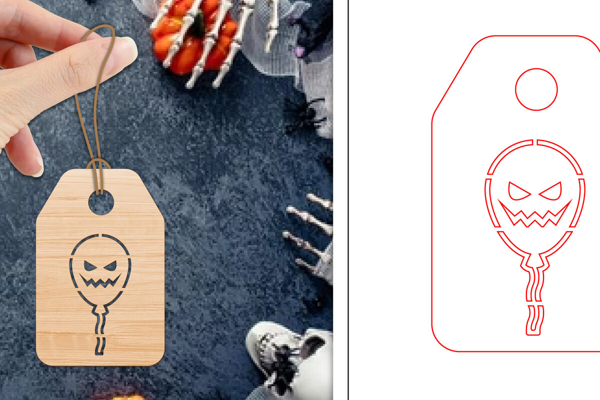 Σετ των 2 Intra απο ξύλο plywood 3mm-4mm πάχος - Ετικέτες δώρου αποκριών  | Ετικέτες  Δίασταση 15x15 cm INTRAFABR-103067674