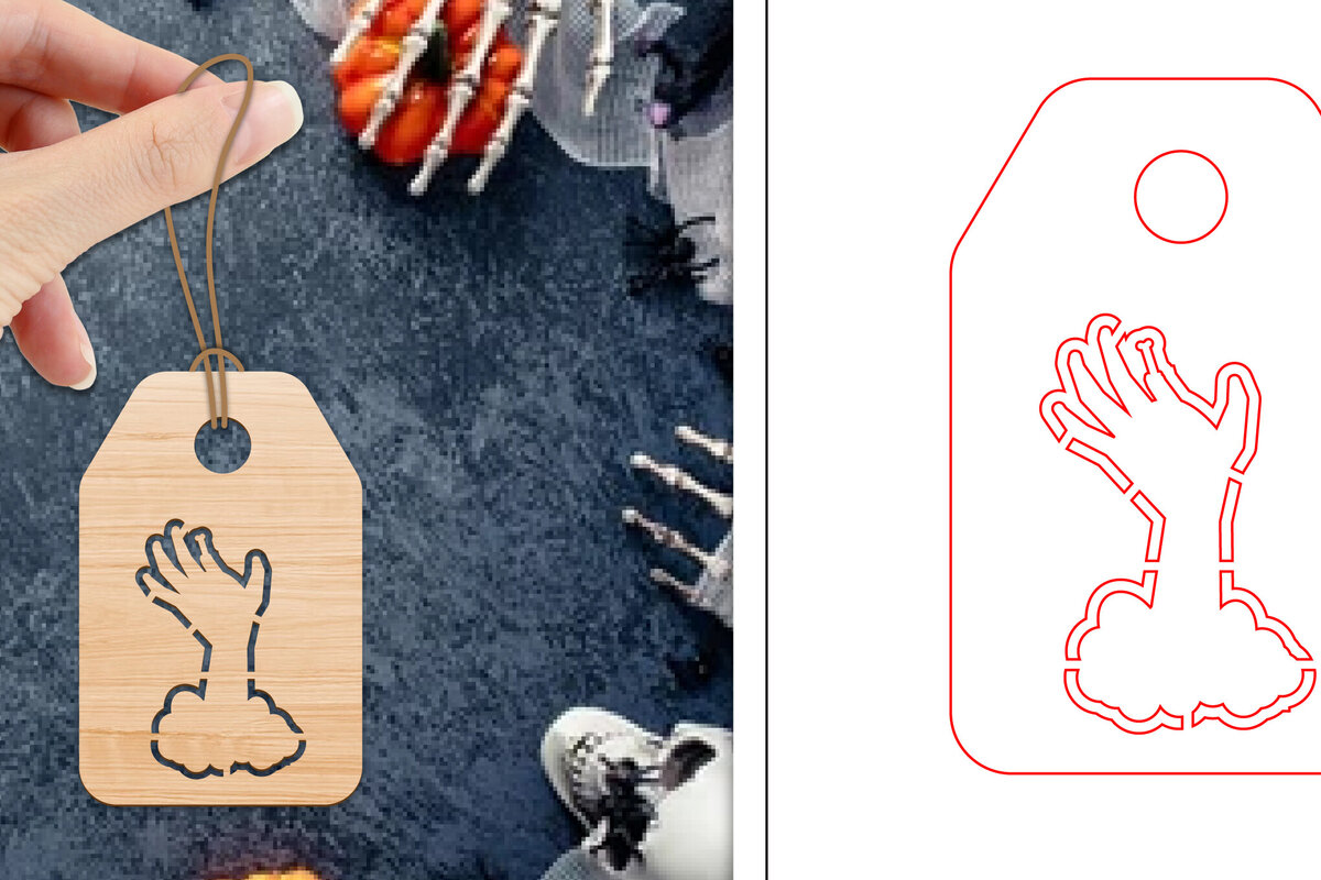 Σετ των 2 Intra απο ξύλο plywood 3mm-4mm πάχος - Ετικέτες δώρου αποκριών  | Ετικέτες  Δίασταση 15x15 cm INTRAFABR-103067318