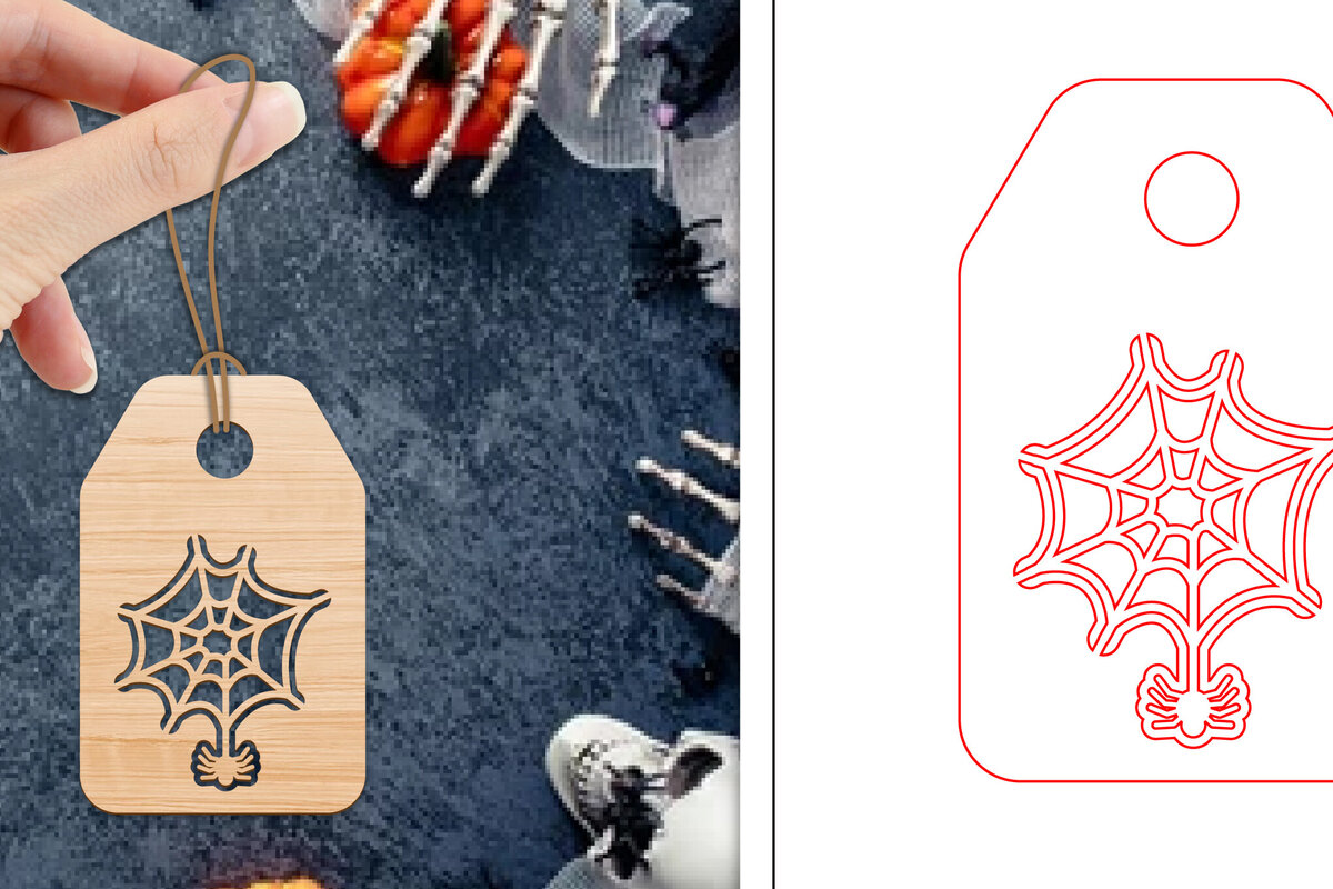 Σετ των 2 Intra απο ξύλο plywood 3mm-4mm πάχος - Ετικέτες δώρου αποκριών  | Ετικέτες  Δίασταση 15x15 cm INTRAFABR-103067379