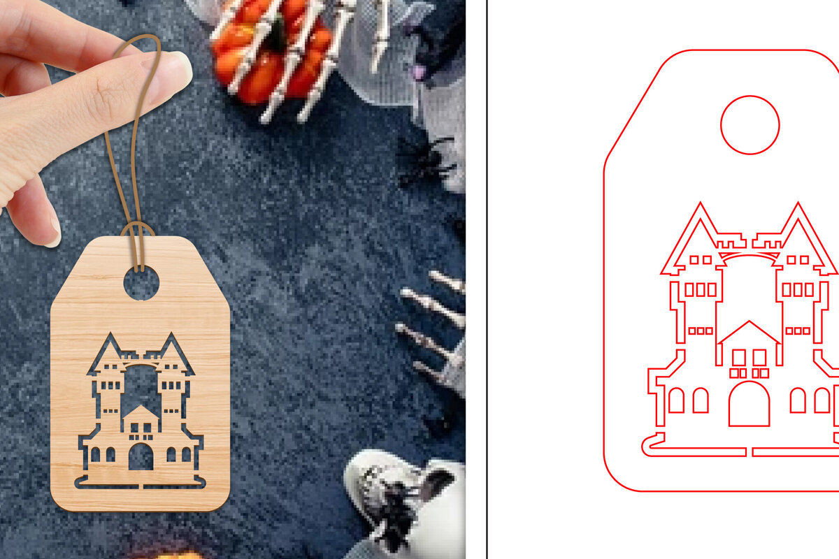 Σετ των 3 Intra απο ξύλο plywood 3mm-4mm πάχος - Ετικέτες δώρου αποκριών  | Ετικέτες  Δίασταση 15x15 cm INTRAFABR-103067426