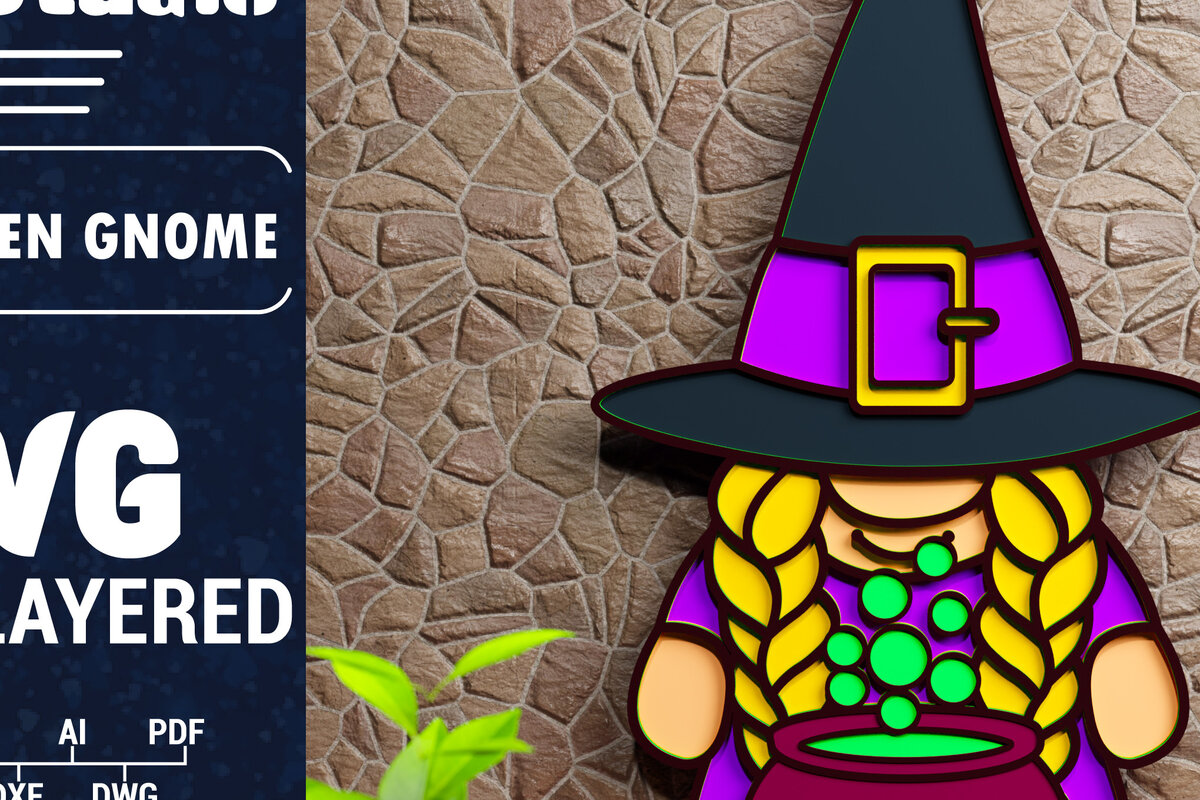 Σετ των 3 Intra απο ξύλο plywood 3mm-4mm πάχος - Halloween Gnome 3D  Papercut Δίασταση 1500x1500 cm INTRAFABR-76247081