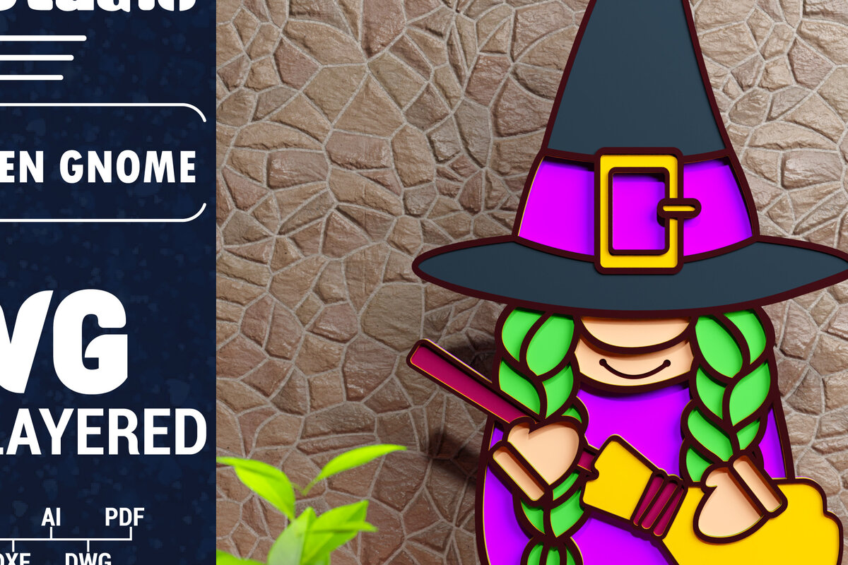 Σετ των 3 Intra απο ξύλο plywood 3mm-4mm πάχος - Halloween Gnome 3D  Papercut Δίασταση 1500x1500 cm INTRAFABR-76247085