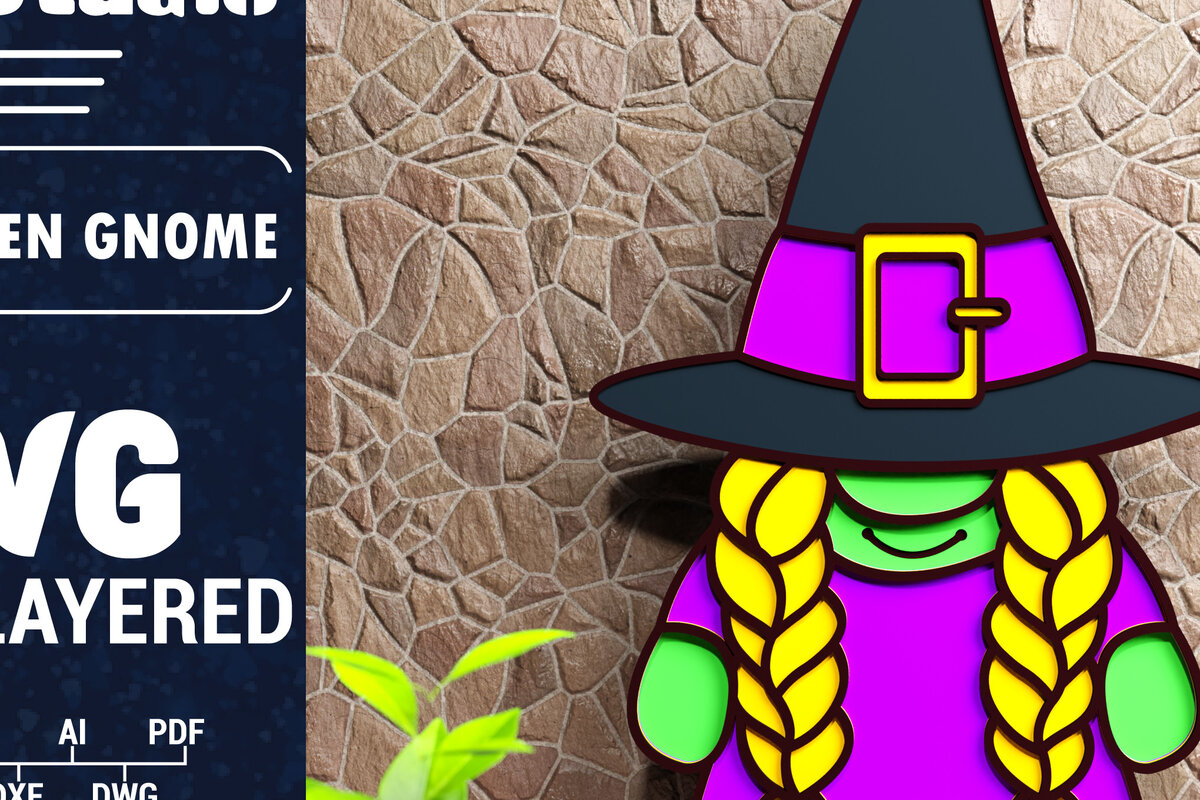 Σετ των 2 Intra απο ξύλο plywood 3mm-4mm πάχος - Halloween Gnome 3D  Papercut Δίασταση 1500x1500 cm INTRAFABR-76247078