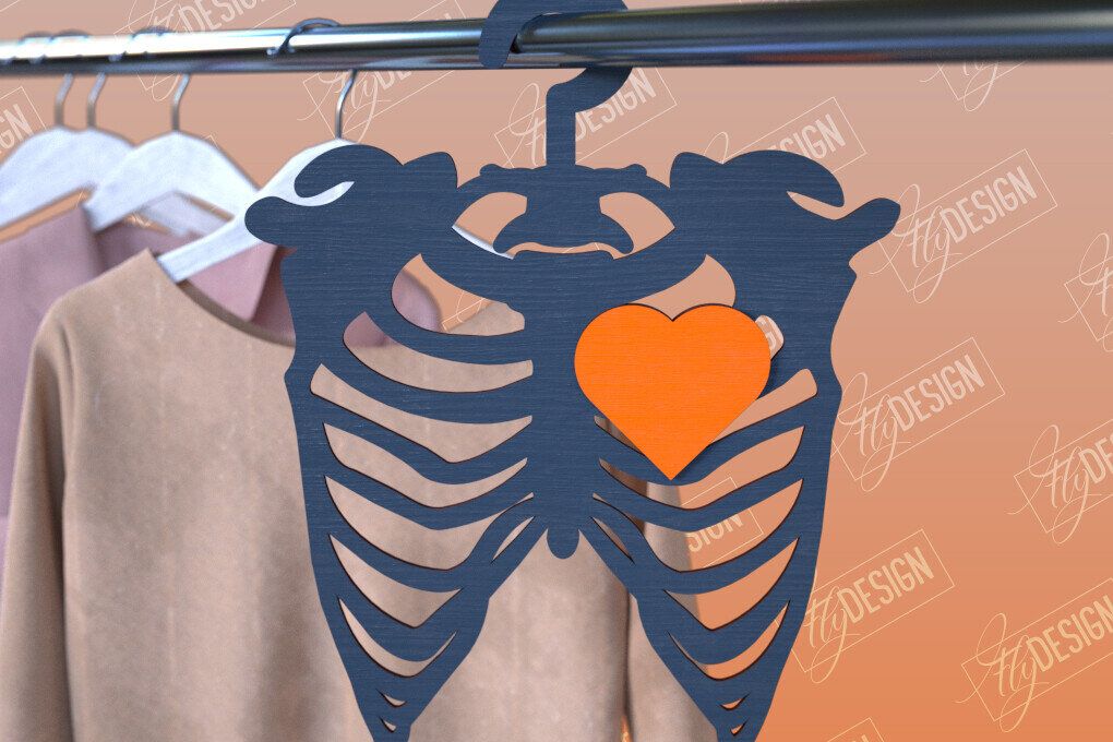 Σετ των 2 Intra απο ξύλο plywood 3mm-4mm πάχος - Κρεμάστρες αποκριών | Οστά |  CNC Δίασταση 15x15 cm INTRAFABR-102792283