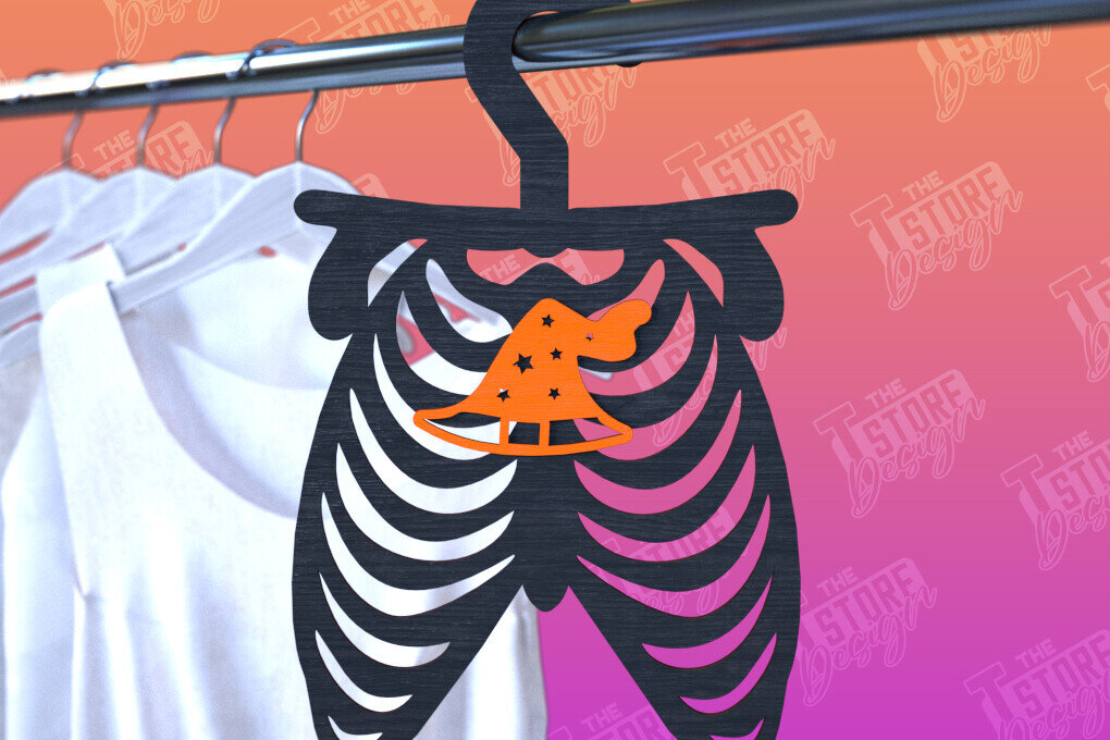 Σετ των 2 Intra απο ξύλο plywood 3mm-4mm πάχος - Κρεμάστρες αποκριών | Οστά |  CNC Δίασταση 15x15 cm INTRAFABR-102789802