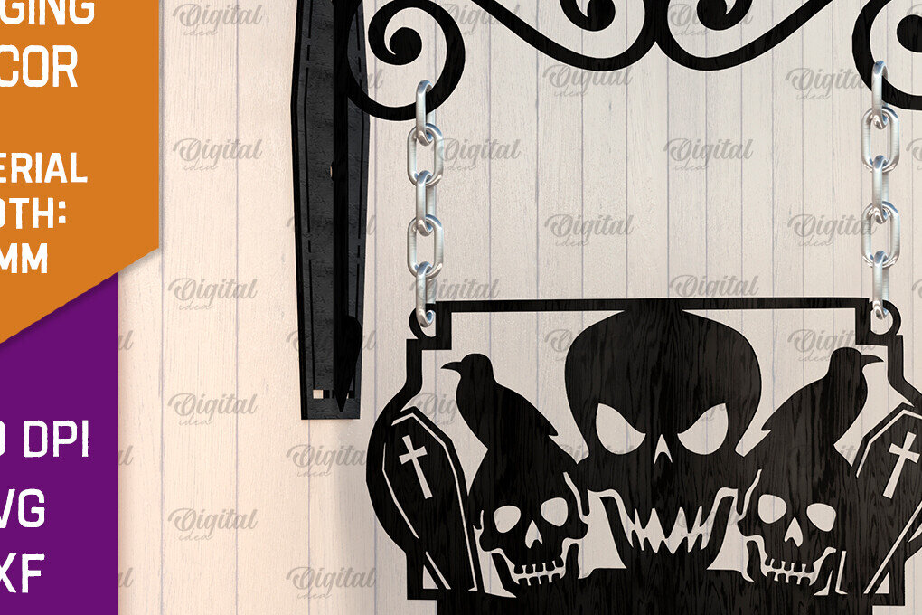 Σετ των 2 Intra απο ξύλο plywood 3mm-4mm πάχος - Κρεμαστό ντεκόρ Halloween Κόψιμο με λέιζερ Δίασταση 15x15 cm INTRAFABR-105131736