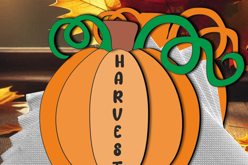 Σετ των 2 Intra απο ξύλο plywood 3mm-4mm πάχος - Θήκη χαρτοπετσέτας κολοκύθας Halloween Harvest Δίασταση 15x15 cm INTRAFABR-106762690