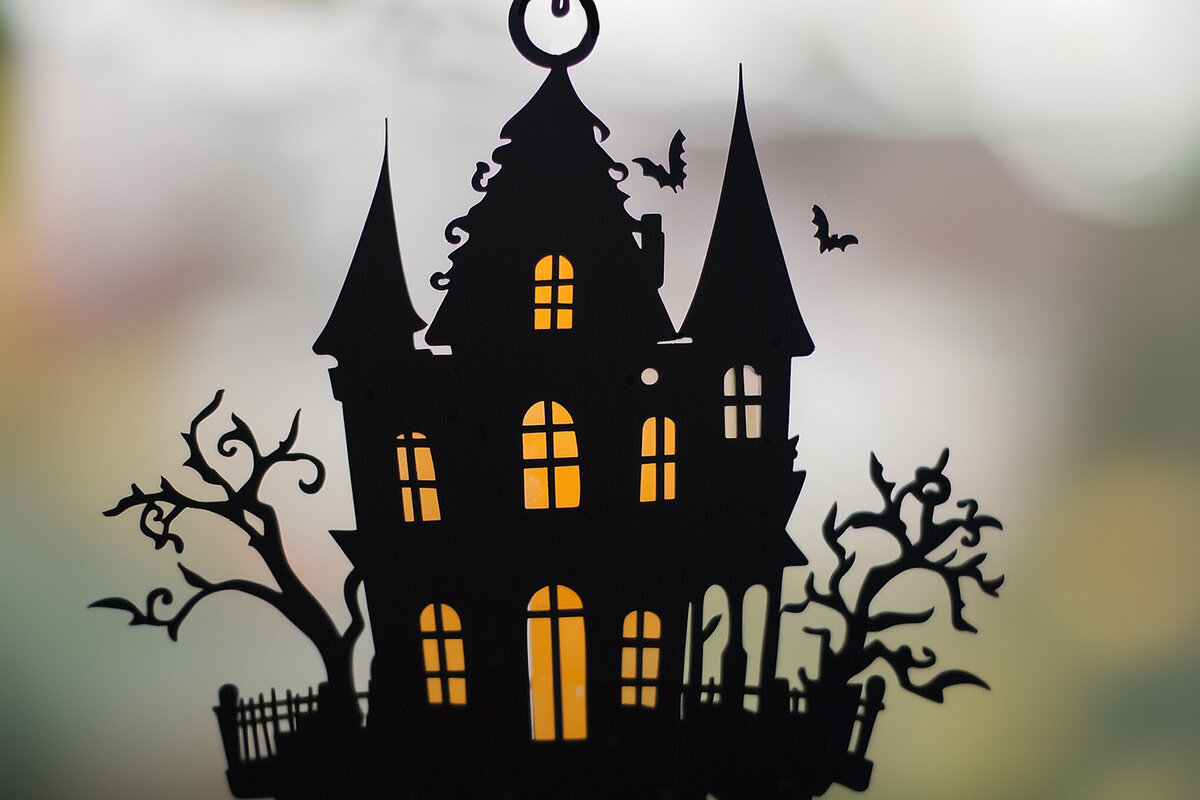 Σετ των 2 Intra απο ξύλο plywood 3mm-4mm πάχος - Halloween Haunted House Decor  Δίασταση 15x15 cm INTRAFABR-103038262