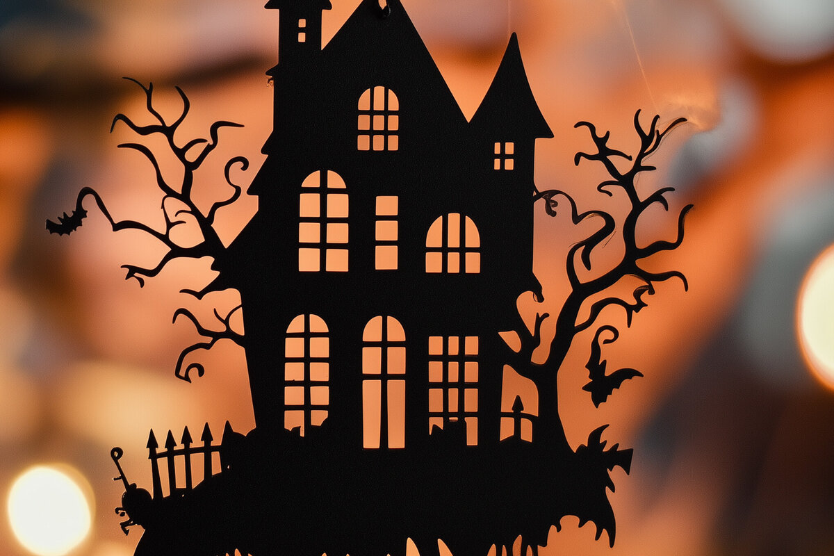 Σετ των 2 Intra απο ξύλο plywood 3mm-4mm πάχος - Halloween Haunted House Decor  Δίασταση 15x15 cm INTRAFABR-103054577