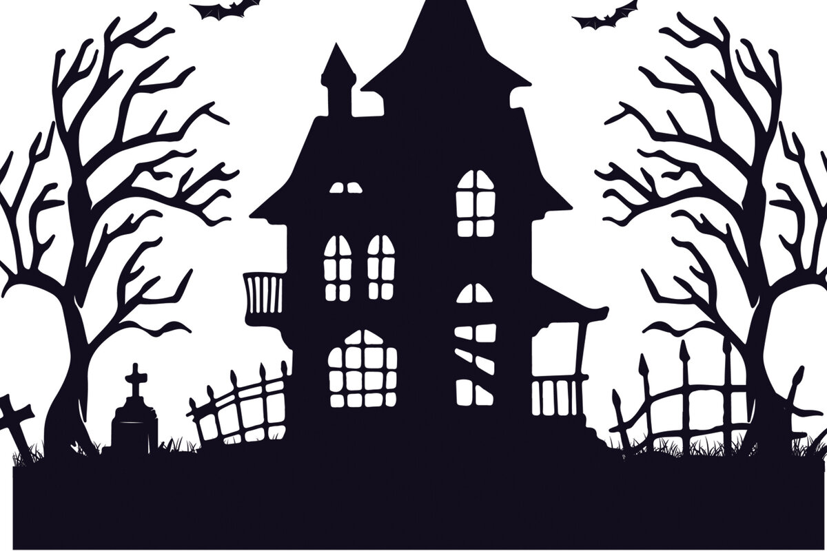 Σετ των 2 Intra απο ξύλο plywood 3mm-4mm πάχος - Halloween Haunted House  Design 5 Δίασταση 15x15 cm INTRAFABR-125255364