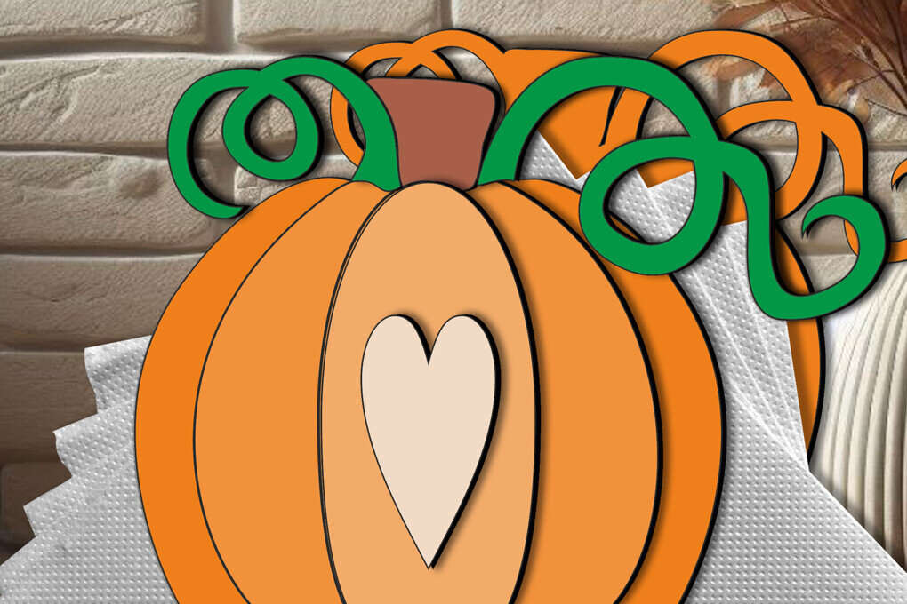 Σετ των 2 Intra απο ξύλο plywood 3mm-4mm πάχος - Halloween Heart Pumpkin Ppkin Laser  Δίασταση 15x15 cm INTRAFABR-106762833