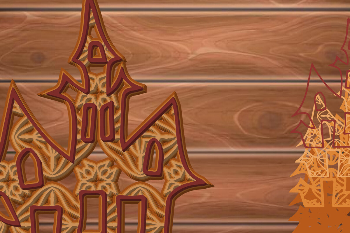 Σετ των 2 Intra απο ξύλο plywood 3mm-4mm πάχος - Halloween Home Multi Layer Frame  Δίασταση 20x25 cm INTRAFABR-15848471