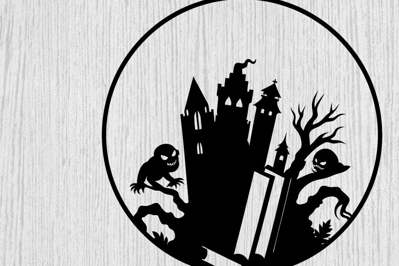 Intra απο ξύλο plywood 3mm-4mm πάχος - Αρχεία λέιζερ μετάλλων βιβλίων τρόμου Halloween Δίασταση 40x50 cm INTRAFABR-103742258