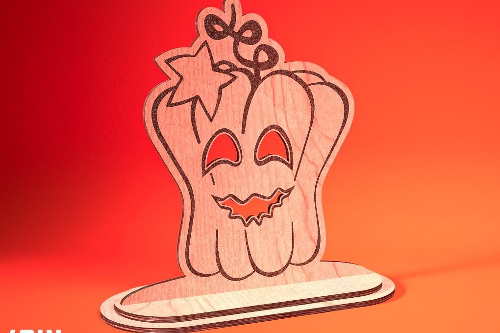 Intra απο ξύλο plywood 3mm-4mm πάχος - Halloween Jack O Lantern Decor Cut Laser Δίασταση 15x15 cm INTRAFABR-75900958