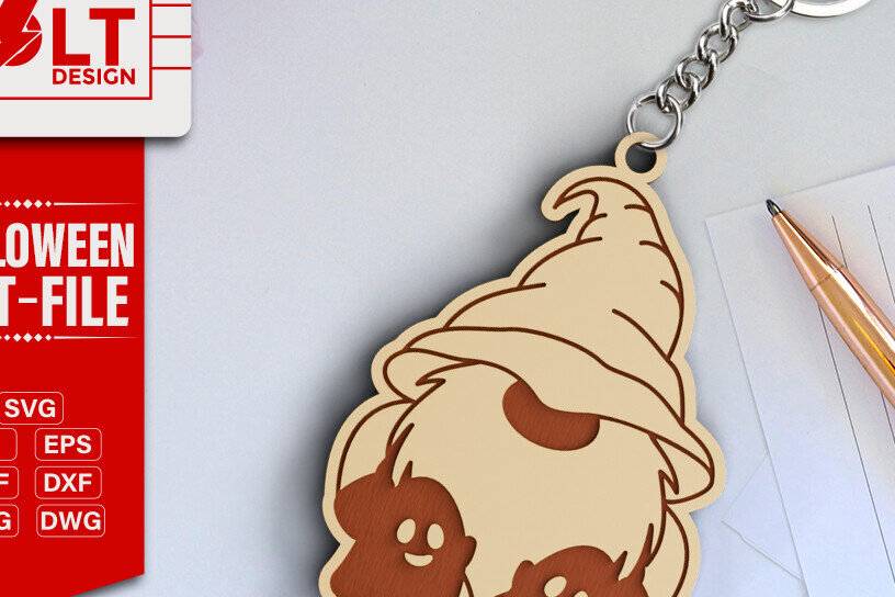 Σετ των 2 Intra απο ξύλο plywood 3mm-4mm πάχος -  κοπής λέιζερ για Halloween Key Chain Δίασταση 20x25 cm INTRAFABR-101205540