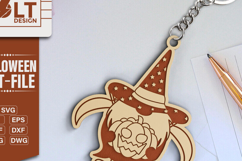 Σετ των 2 Intra απο ξύλο plywood 3mm-4mm πάχος -  κοπής λέιζερ για Halloween Key Chain Δίασταση 20x25 cm INTRAFABR-101137007