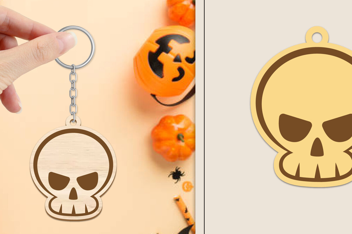 Σετ των 3 Intra απο ξύλο plywood 3mm-4mm πάχος - Αποκριάτικο μπρελόκ με λέιζερ Δίασταση 4x4 cm INTRAFABR-102834881