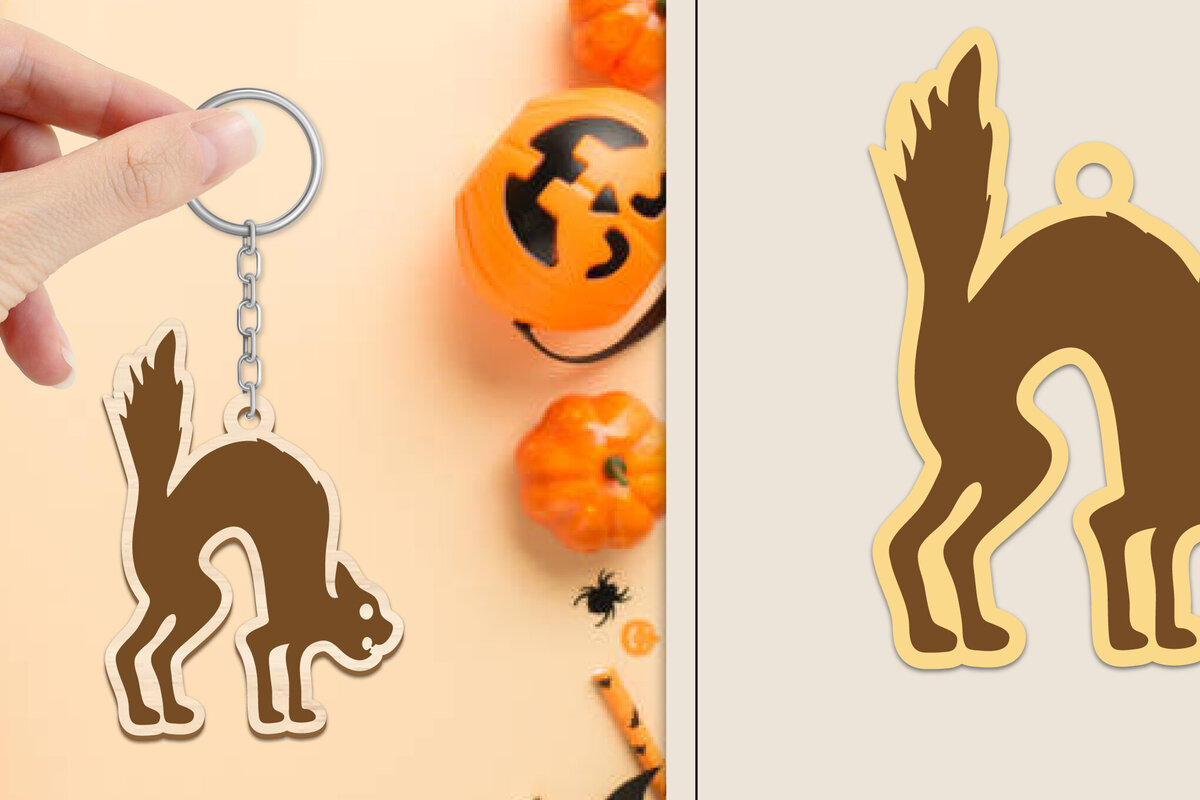 Σετ των 3 Intra απο ξύλο plywood 3mm-4mm πάχος - Αποκριάτικο μπρελόκ με λέιζερ Δίασταση 4x4 cm INTRAFABR-102834986