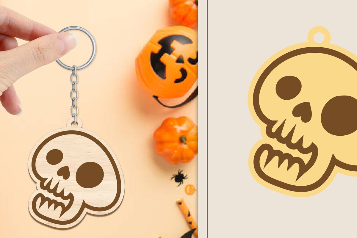 Σετ των 3 Intra απο ξύλο plywood 3mm-4mm πάχος - Αποκριάτικο μπρελόκ με λέιζερ Δίασταση 4x4 cm INTRAFABR-102835091