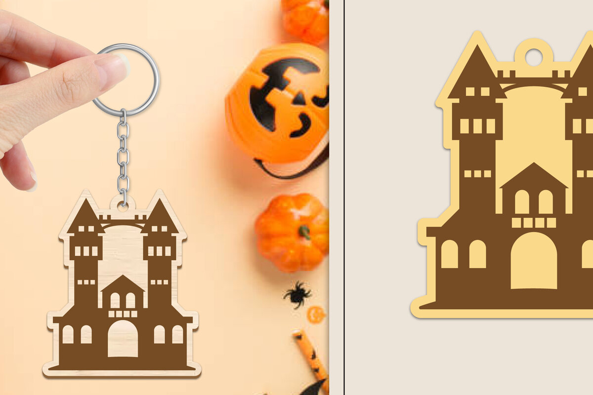 Σετ των 3 Intra απο ξύλο plywood 3mm-4mm πάχος - Αποκριάτικο μπρελόκ με λέιζερ Δίασταση 4x4 cm INTRAFABR-102835153