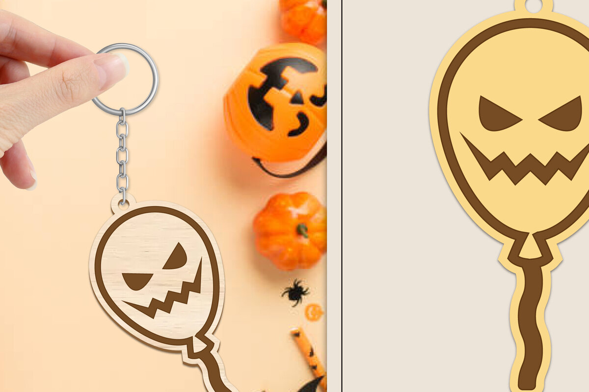 Σετ των 3 Intra απο ξύλο plywood 3mm-4mm πάχος - Αποκριάτικο μπρελόκ με λέιζερ Δίασταση 4x4 cm INTRAFABR-102835263