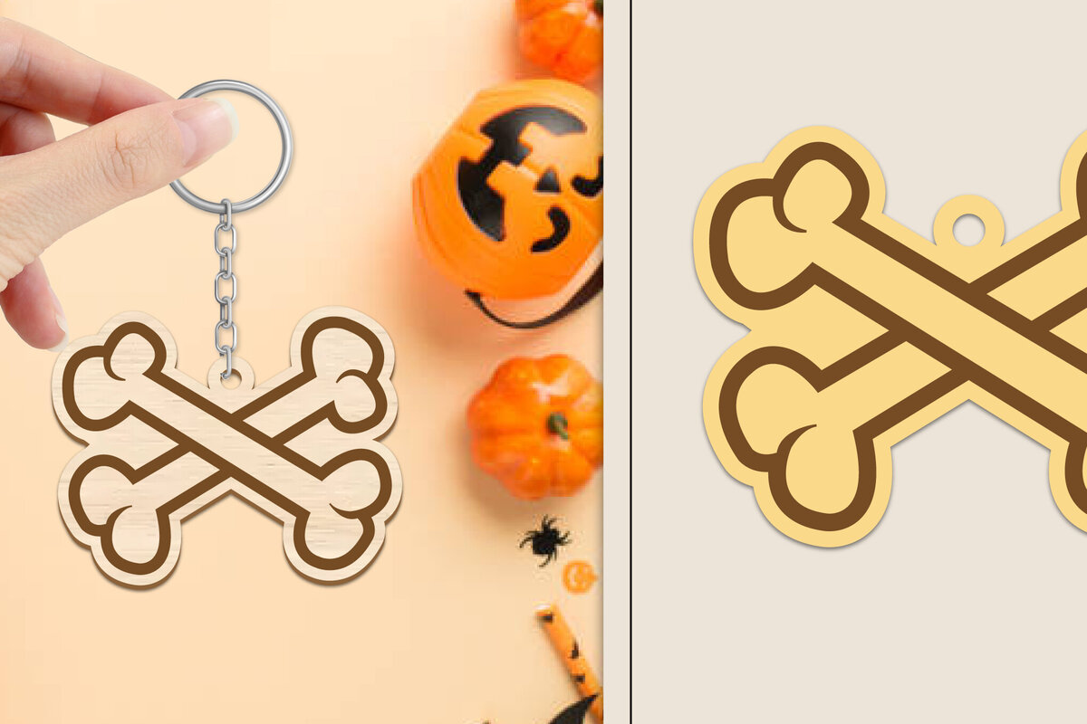 Σετ των 3 Intra απο ξύλο plywood 3mm-4mm πάχος - Αποκριάτικο μπρελόκ με λέιζερ Δίασταση 4x4 cm INTRAFABR-102835301