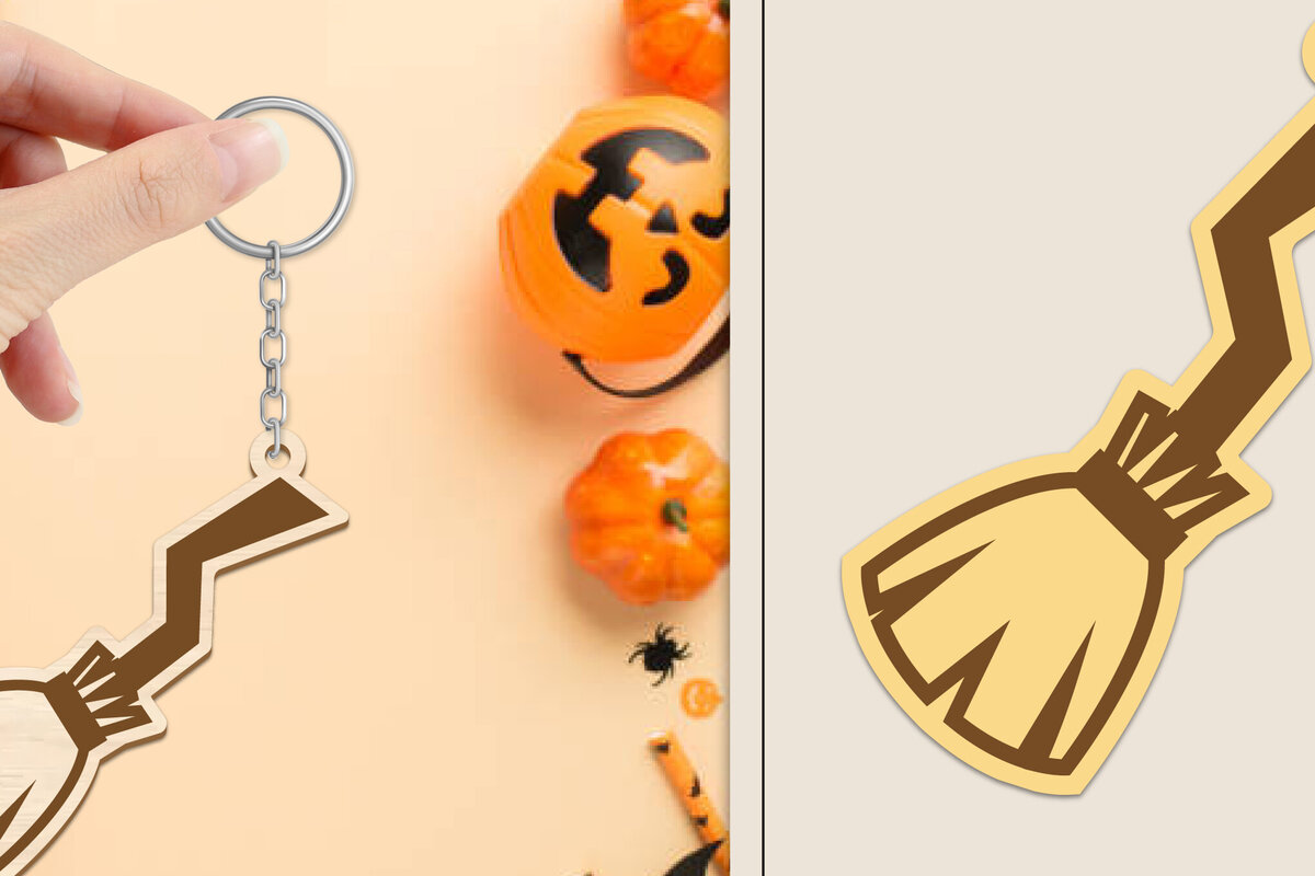 Σετ των 3 Intra απο ξύλο plywood 3mm-4mm πάχος - Αποκριάτικο μπρελόκ με λέιζερ Δίασταση 4x4 cm INTRAFABR-102835433