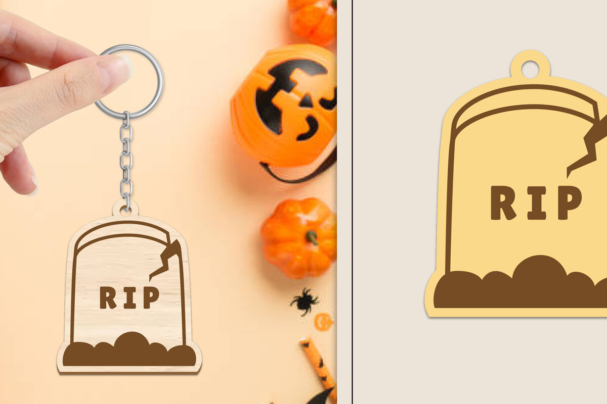 Σετ των 3 Intra απο ξύλο plywood 3mm-4mm πάχος - Αποκριάτικο μπρελόκ με λέιζερ Δίασταση 4x4 cm INTRAFABR-102835499