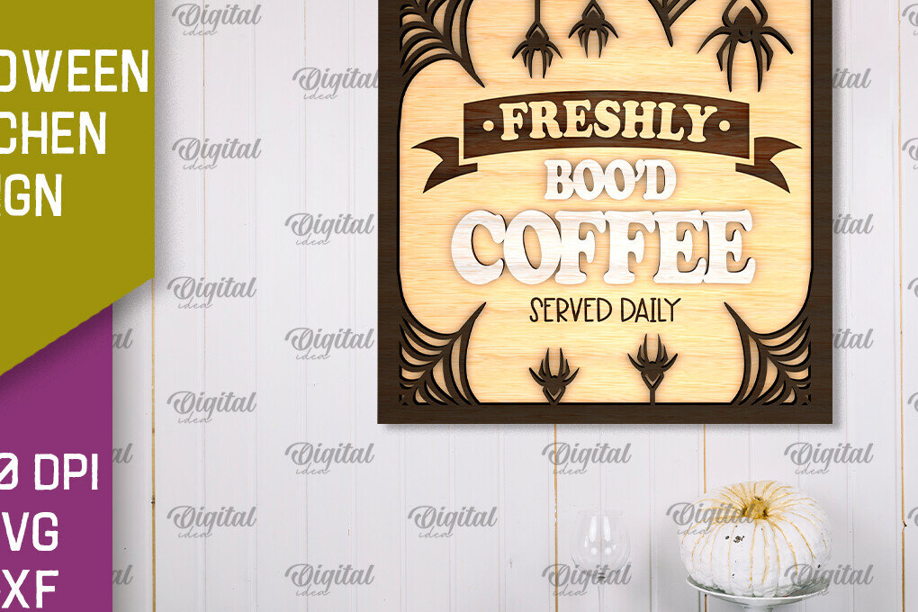 Σετ των 3 Intra απο ξύλο plywood 3mm-4mm πάχος - Σχέδιο κοπής με λέιζερ πινακίδα αποκριών κουζίνας Δίασταση 15x15 cm INTRAFABR-105066094