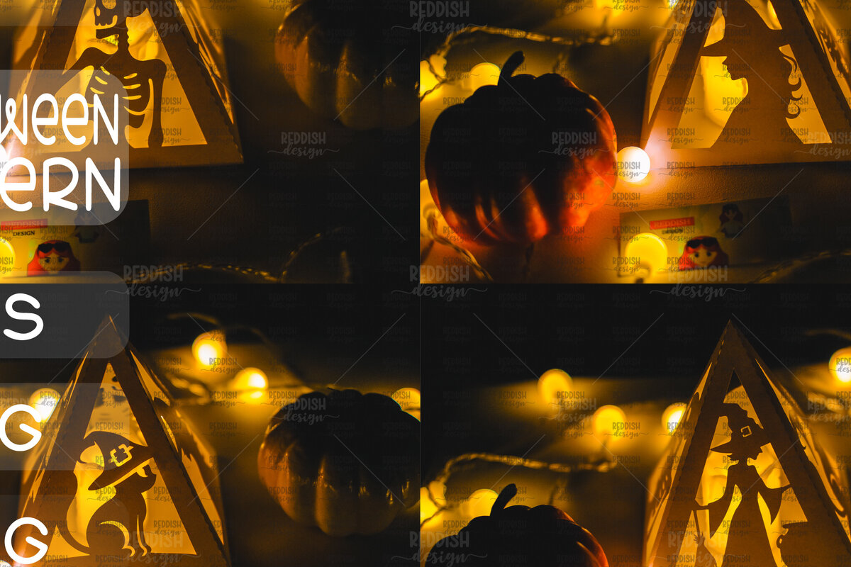 Σετ των 2 Intra απο ξύλο plywood 3mm-4mm πάχος - Halloween Lantern , Halloween Decor Δίασταση 15x15 cm INTRAFABR-104745089