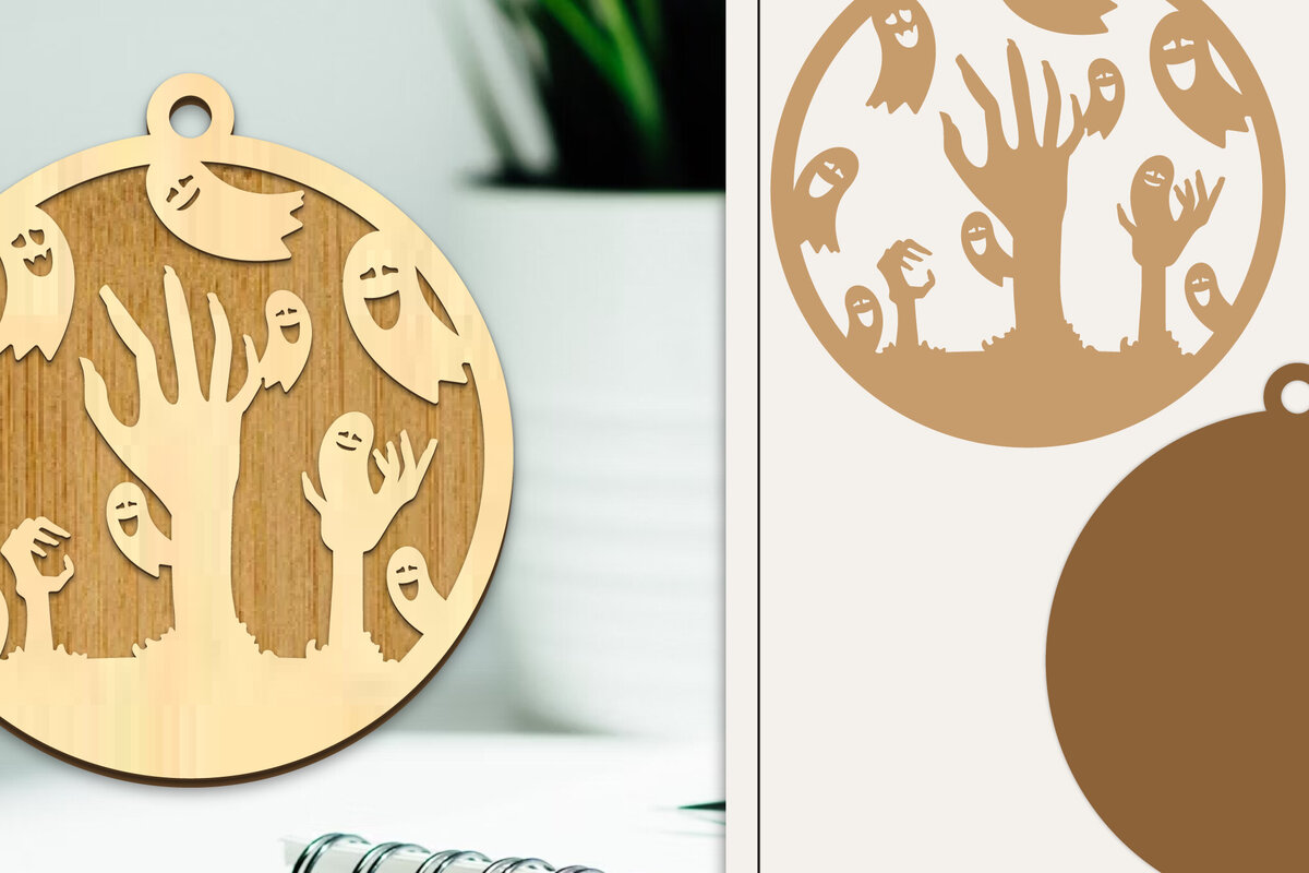 Σετ των 3 Intra απο ξύλο plywood 3mm-4mm πάχος - Στολίδι για αποκριάτικο λέιζερ  Δίασταση 6x6 cm INTRAFABR-102385581