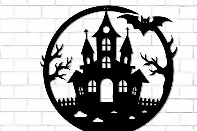 Σετ των 2 Intra απο ξύλο plywood 3mm-4mm πάχος - Halloween Laser Cut Decor Wall  Δίασταση 15x15 cm INTRAFABR-124873366