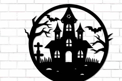 Σετ των 2 Intra απο ξύλο plywood 3mm-4mm πάχος - Halloween Laser Cut Decor Wall  Δίασταση 15x15 cm INTRAFABR-124873694