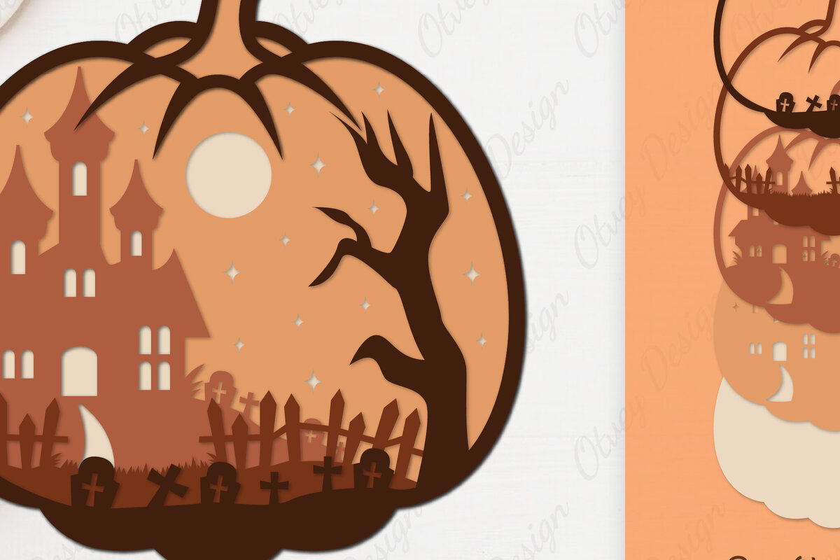 Σετ των 2 Intra απο ξύλο plywood 3mm-4mm πάχος -  αποκοπής με λέιζερ Halloween Δίασταση 15x15 cm INTRAFABR-106146797