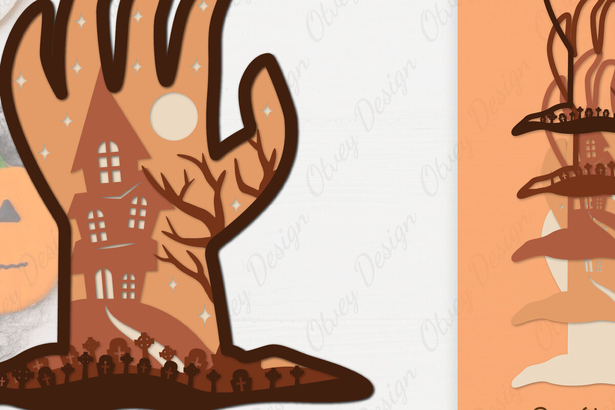 Σετ των 2 Intra απο ξύλο plywood 3mm-4mm πάχος -  αποκοπής με λέιζερ Halloween Δίασταση 15x15 cm INTRAFABR-106146817