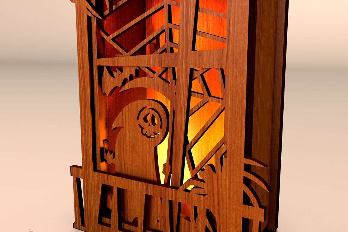 Σετ των 3 Intra απο ξύλο plywood 3mm-4mm πάχος - Διακόσμηση σπιτιού Halloween Light Box Δίασταση 5x5 cm INTRAFABR-107466187