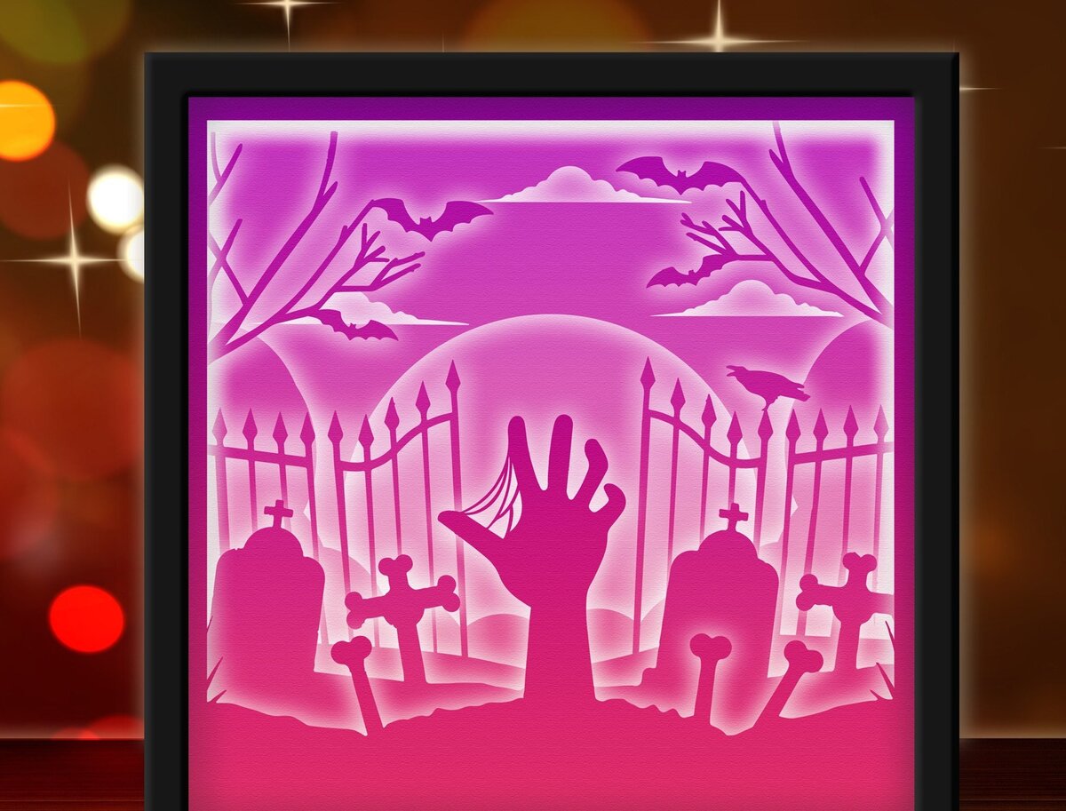 Σετ των 2 Intra απο ξύλο plywood 3mm-4mm πάχος - Εξάχνωση Halloween Light Box Δίασταση 20x20 cm INTRAFABR-33659331