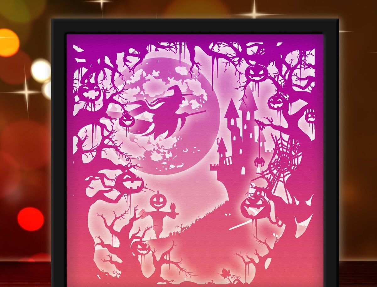 Intra απο ξύλο plywood 3mm-4mm πάχος - Εξάχνωση Halloween Light Box Δίασταση 20x20 cm INTRAFABR-33659703