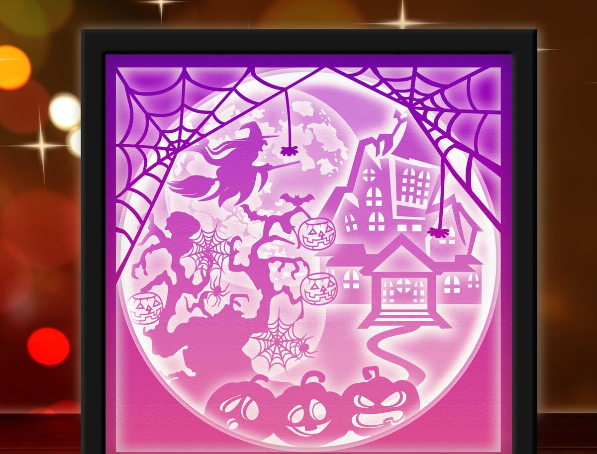 Σετ των 2 Intra απο ξύλο plywood 3mm-4mm πάχος - Εξάχνωση Halloween Light Box Δίασταση 20x20 cm INTRAFABR-33945222