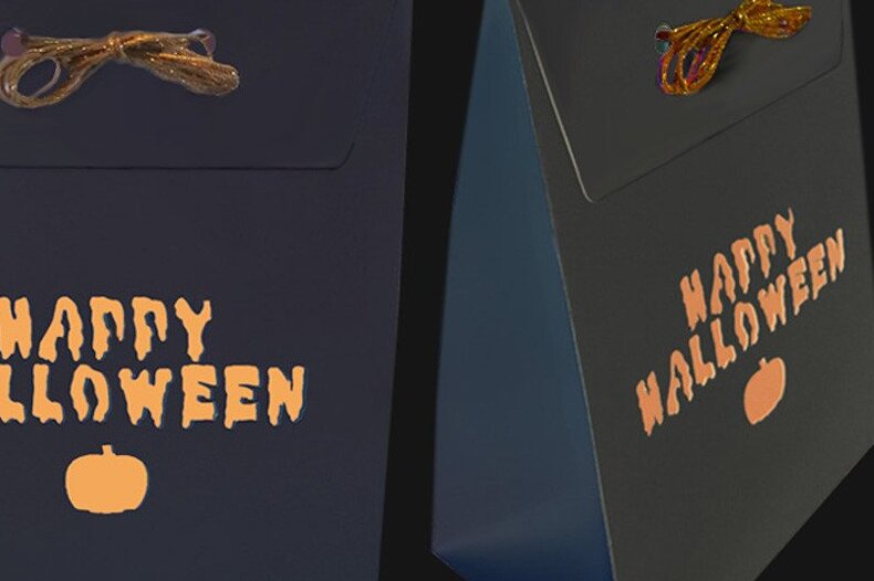 Σετ των 2 Intra απο ξύλο plywood 3mm-4mm πάχος - Halloween Lunch-bag - Box Δίασταση 15x15 cm INTRAFABR-35592003