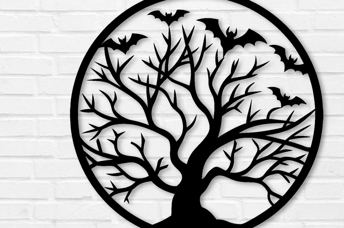 Σετ των 3 Intra απο ξύλο plywood 3mm-4mm πάχος -  κοπής με λέιζερ μεταλλικού τοίχου Halloween Δίασταση 6x6 cm INTRAFABR-100910120